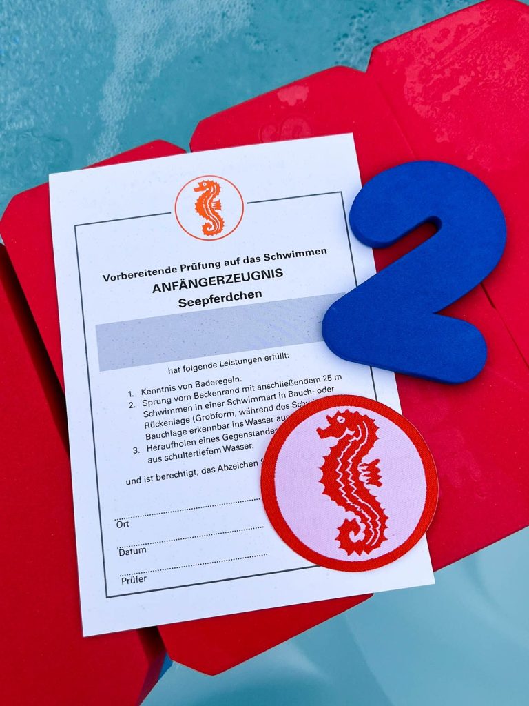 Seepferdchen Abzeichen, Schwimmkurs Seepferdchen Folge der Schwimmschule Bielefeld