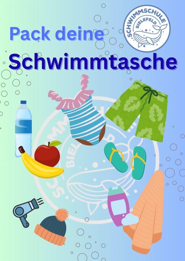 Packliste Schwimmtasche für Schwimmkurse der Schwimmschule Bielefeld